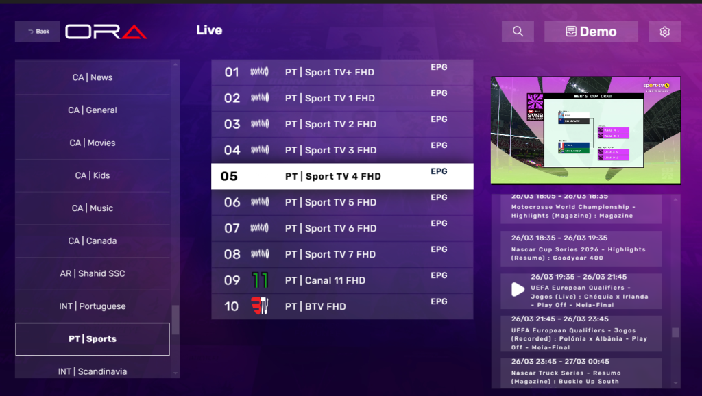 Sport TV Portugal channel showing live football match