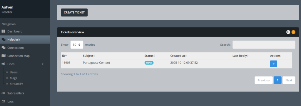Support/Help Section of Your Premium IPTV Reseller Panel